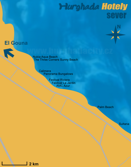 Hurghada - hotely, sever